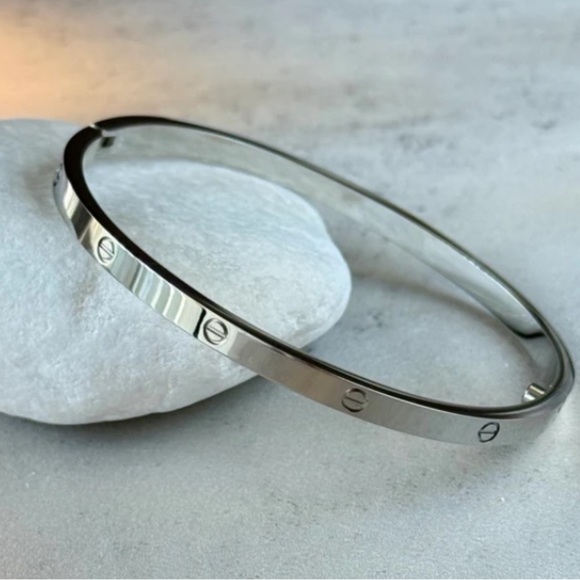 Love Screwdriver Platinum Silver Thin Version Bangle Bracelet No Stones - Picture 5 of 7